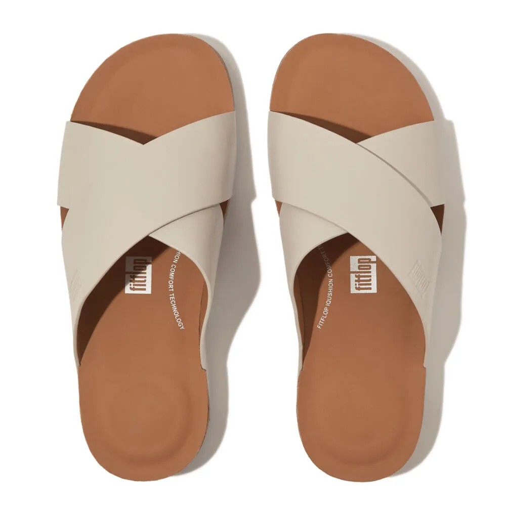 รองเท้าแตะ ผู้ชาย รุ่น iQUSHION MEN'S LEATHER CROSS SLIDES