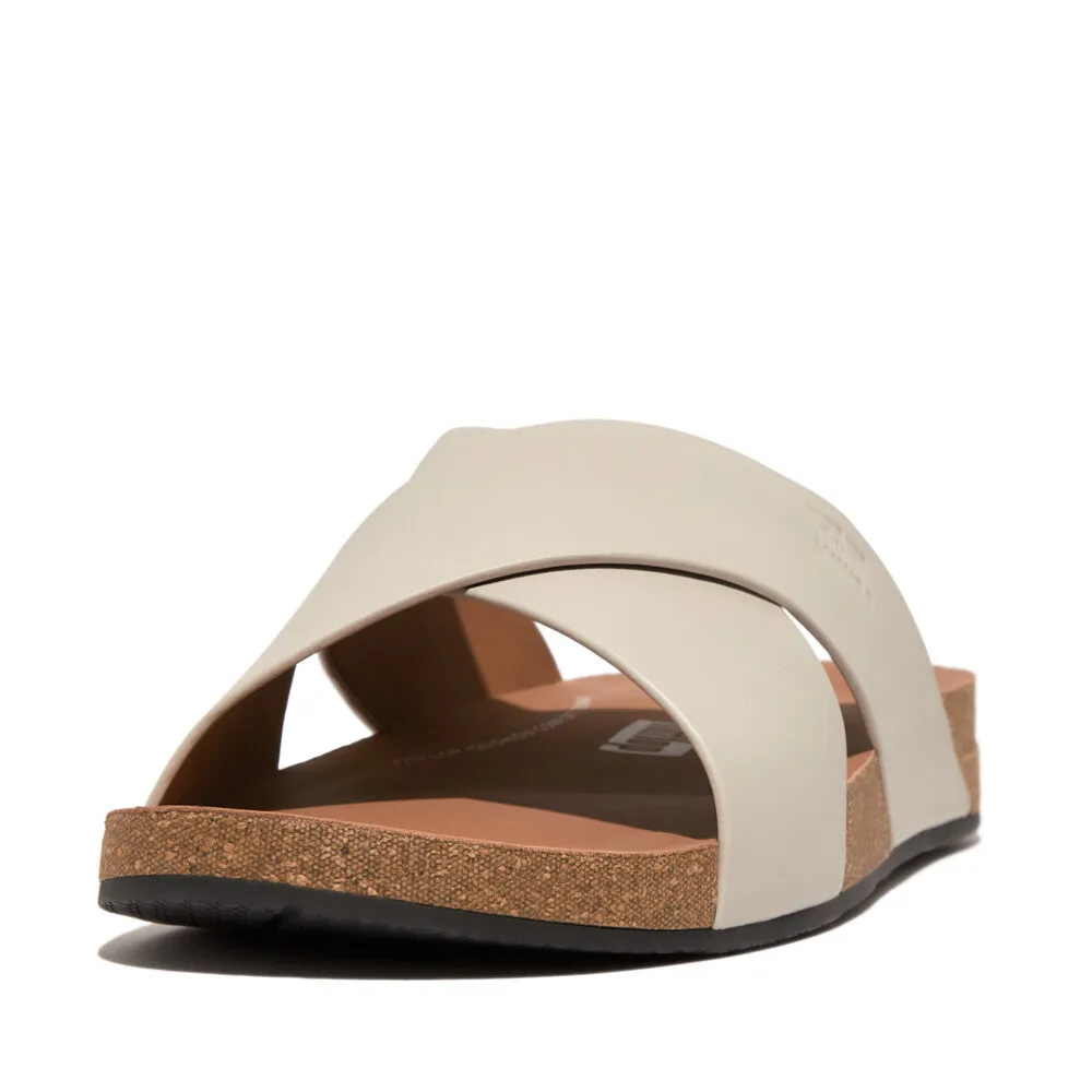 รองเท้าแตะ ผู้ชาย รุ่น iQUSHION MEN'S LEATHER CROSS SLIDES