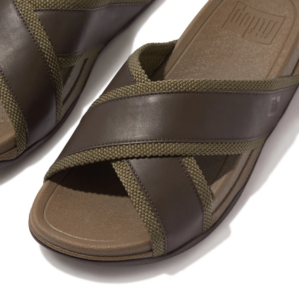 รองเท้าแตะ ผู้ชาย รุ่น SURFER MEN'S WEBBING/LEATHER CROSS SLIDES