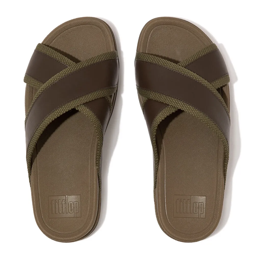 รองเท้าแตะ ผู้ชาย รุ่น SURFER MEN'S WEBBING/LEATHER CROSS SLIDES