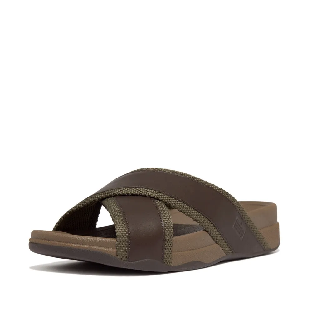 รองเท้าแตะ ผู้ชาย รุ่น SURFER MEN'S WEBBING/LEATHER CROSS SLIDES