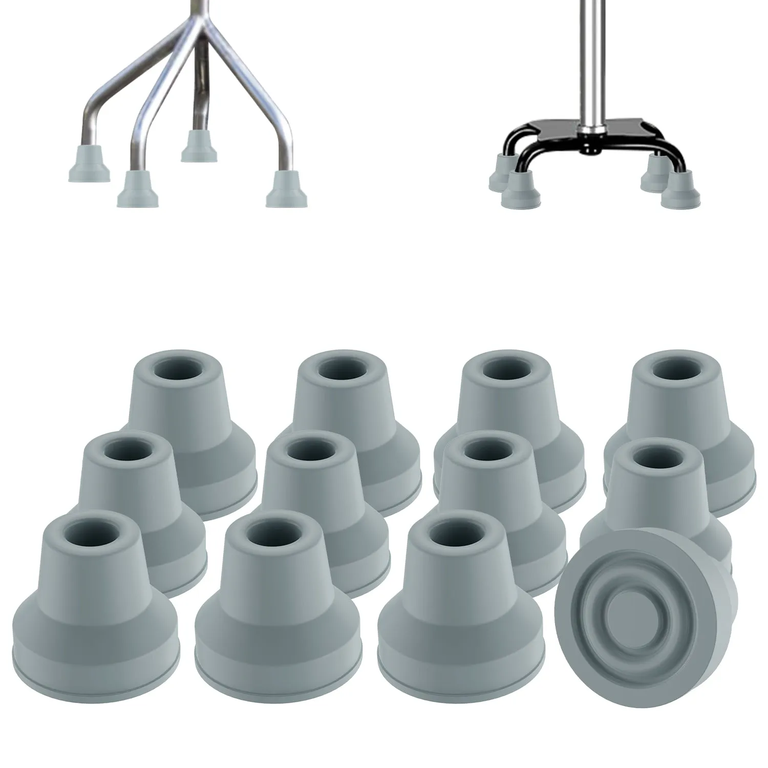 12 PCS Rubber Cane Tips Replacement