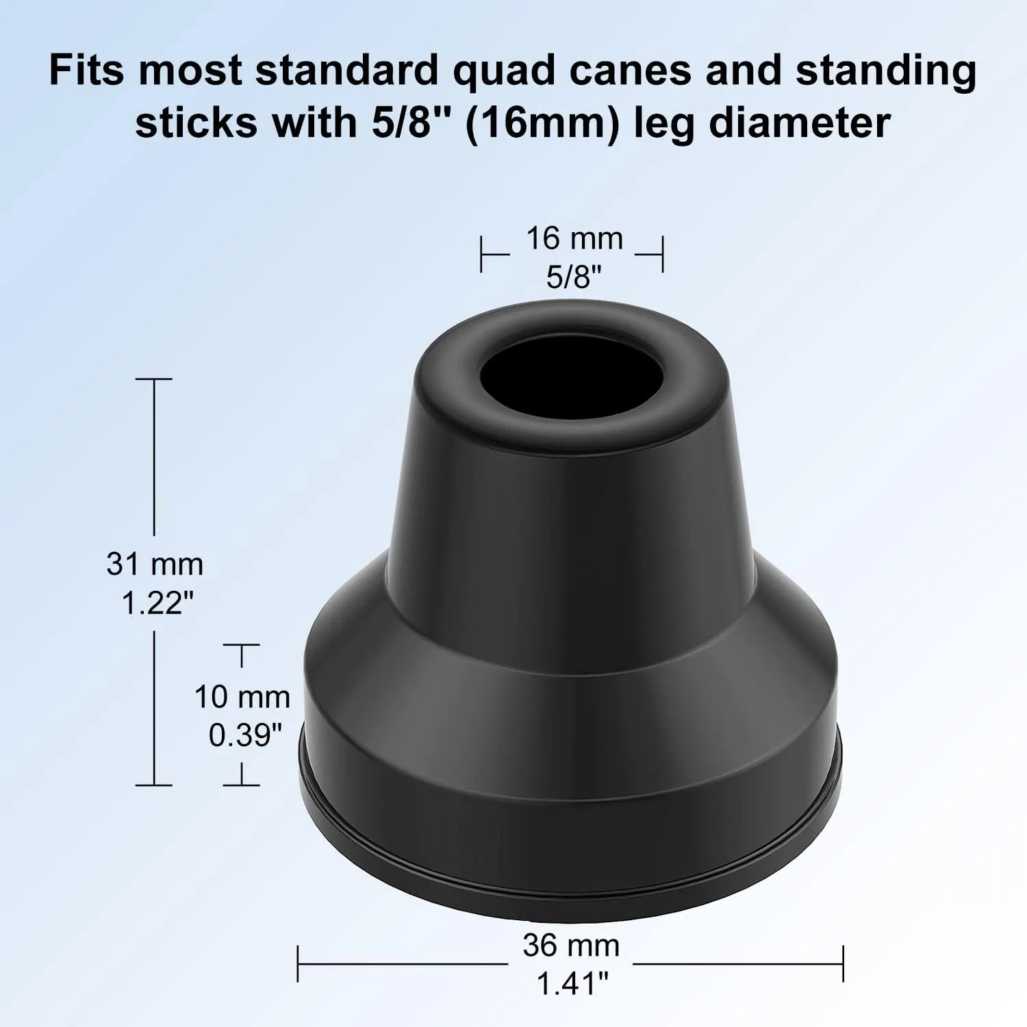12 PCS Rubber Cane Tips Replacement