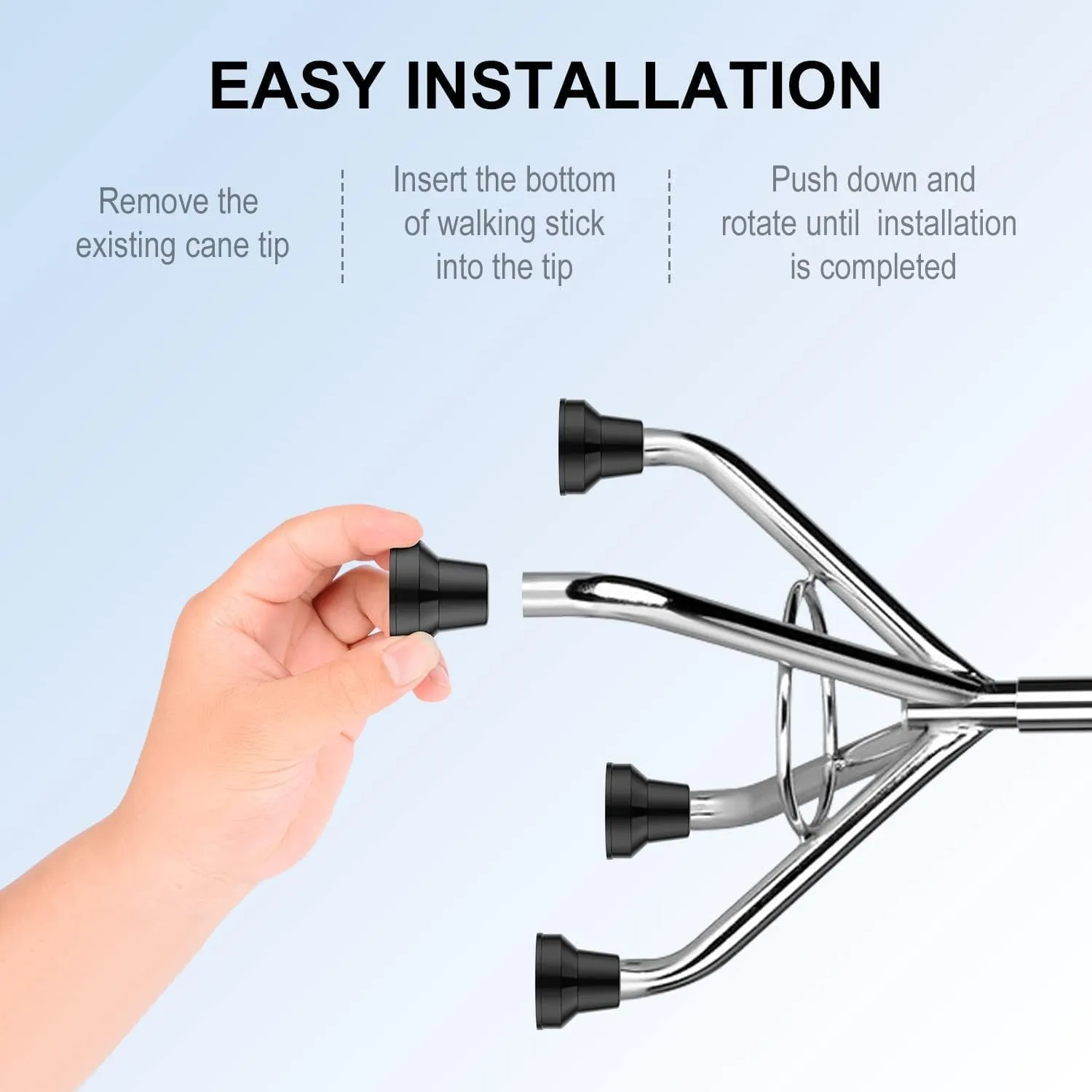 12 PCS Rubber Cane Tips Replacement
