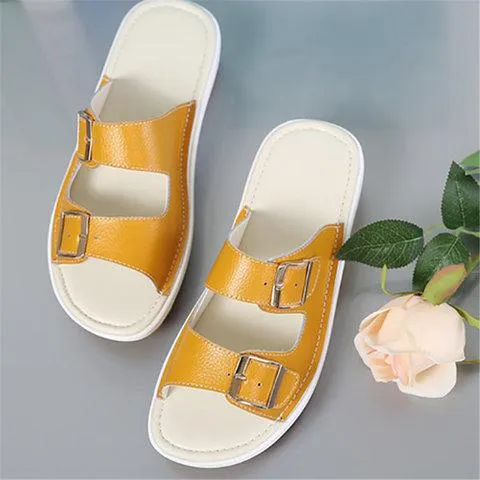 2 Strap platform slide sandals casual walking shoes