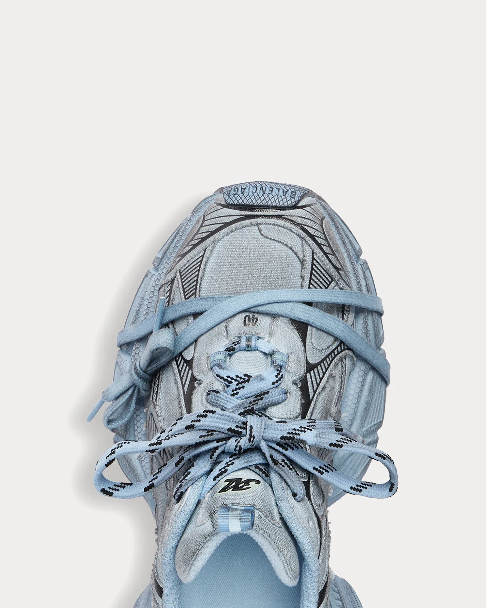 3XL Destroyed Canvas Light Blue Low Top Sneakers