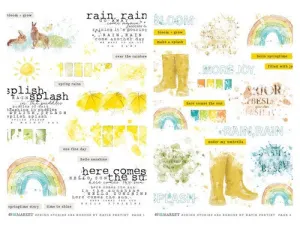 49 and Market - Vintage Bits 6x8 Rub-ons - Spring Stories