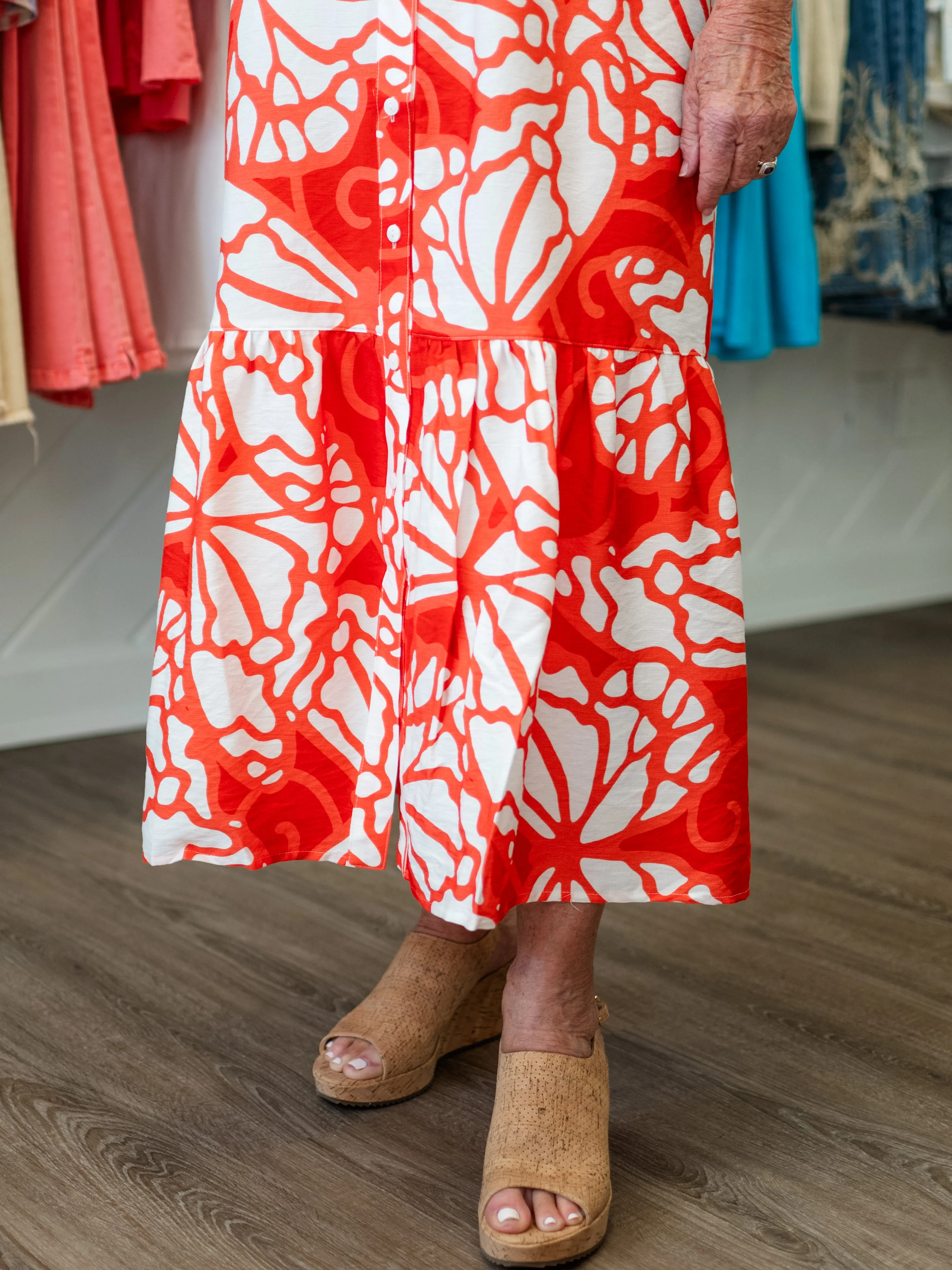 Abstract Tiered Maxi Dress by Boho Chic