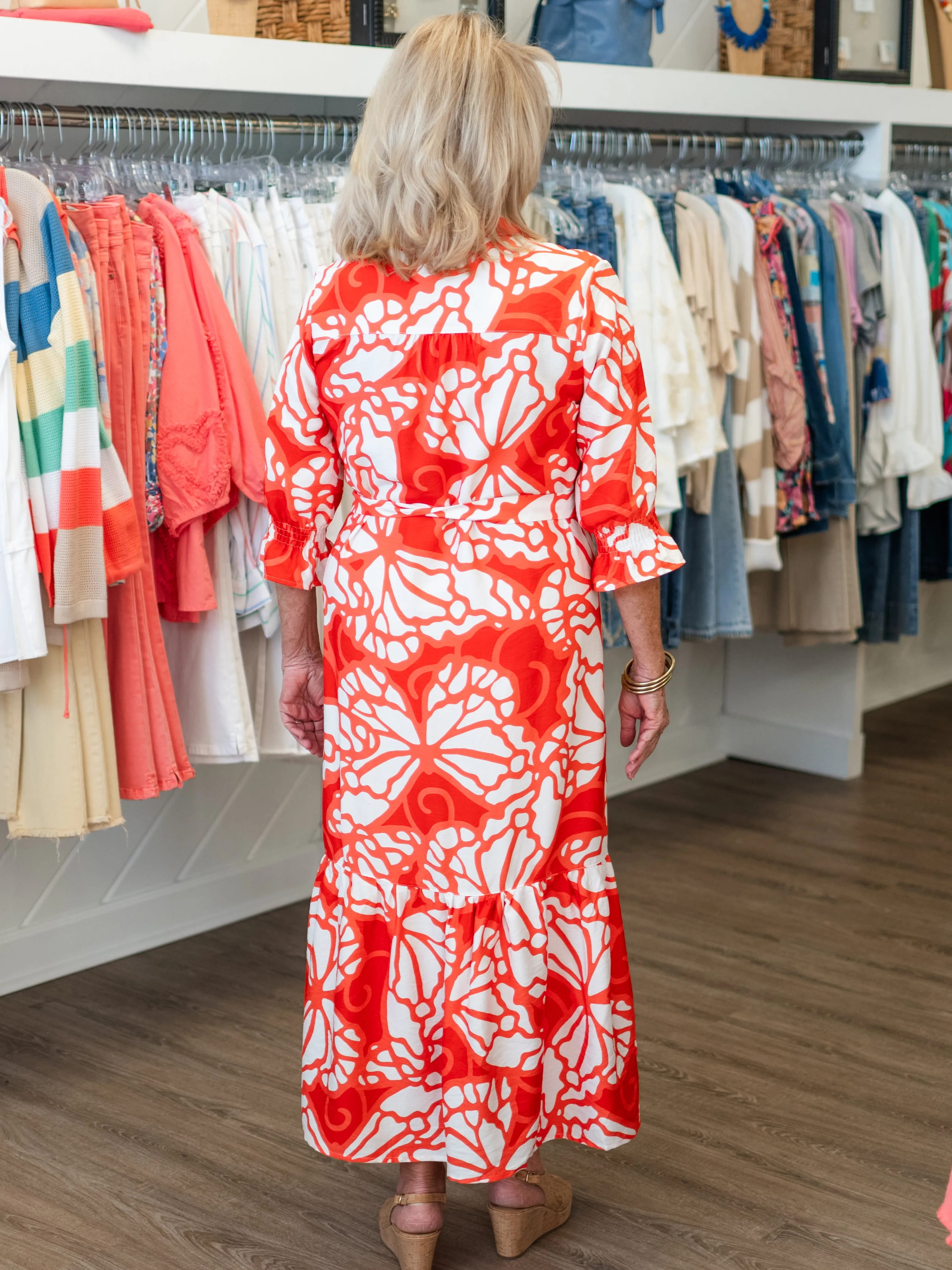 Abstract Tiered Maxi Dress by Boho Chic