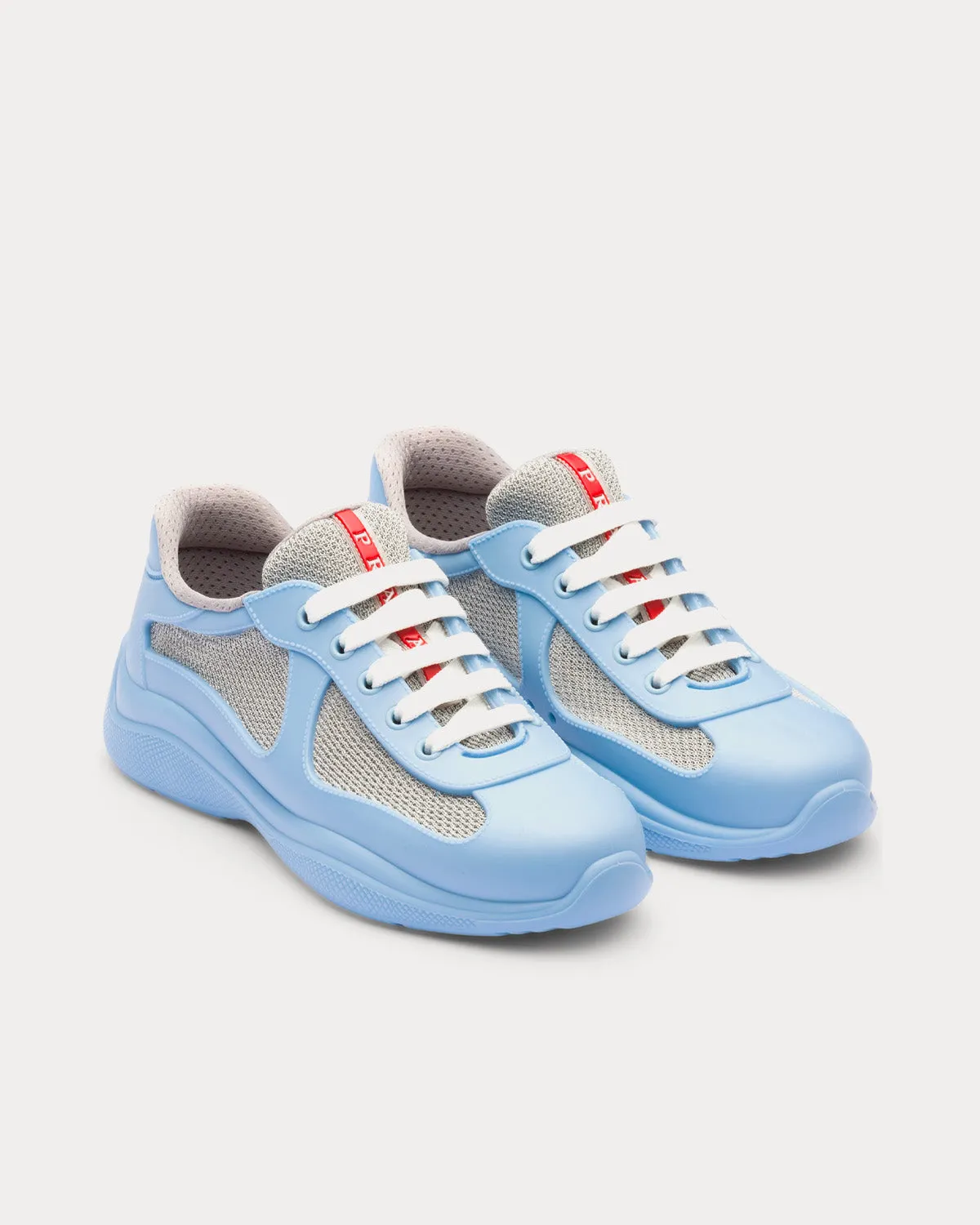 America's Cup Soft Rubber & Bike Fabric Light Blue Low Top Sneakers