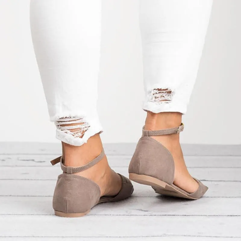 Ankle strap sandals flat cute sandals criss cross peep toe