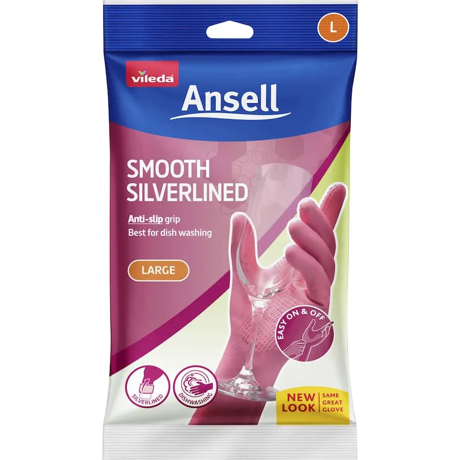 Ansell Easy On Easy Off Gloves Silverlined Large Size 9
