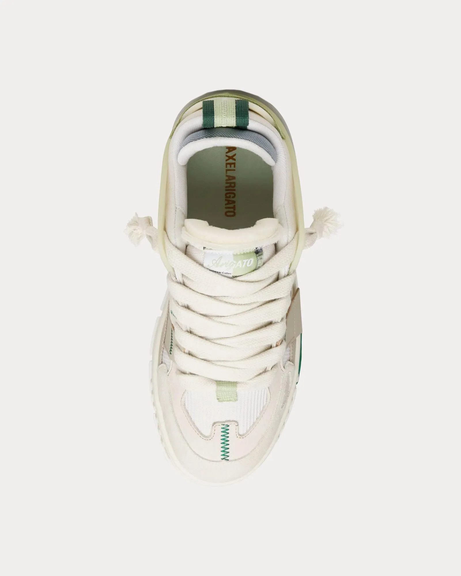 Area Patchwork Dark Beige / Light Green Low Top Sneakers