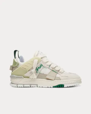 Area Patchwork Dark Beige / Light Green Low Top Sneakers