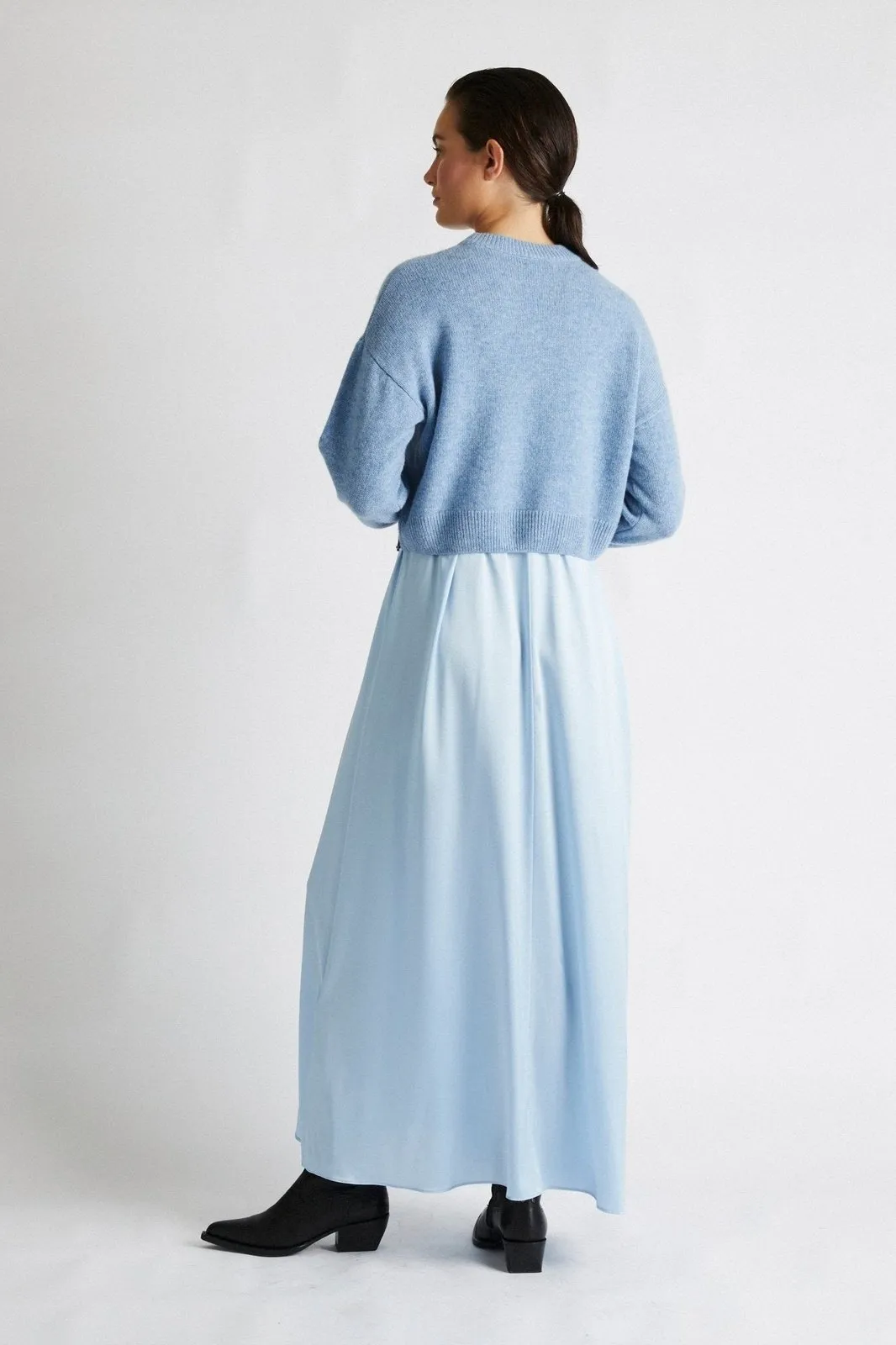   Beryll Helena Silk Skirt | Baby Blue