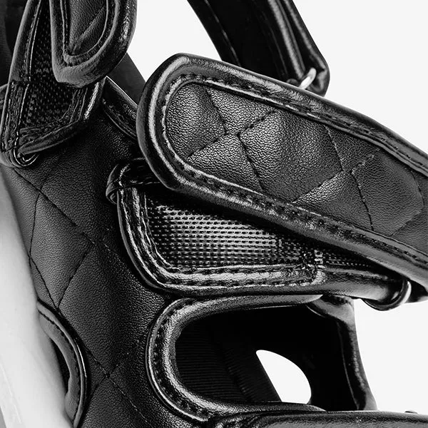 Black Quilted Memory Foam Sporty Sandals (Older Girls)