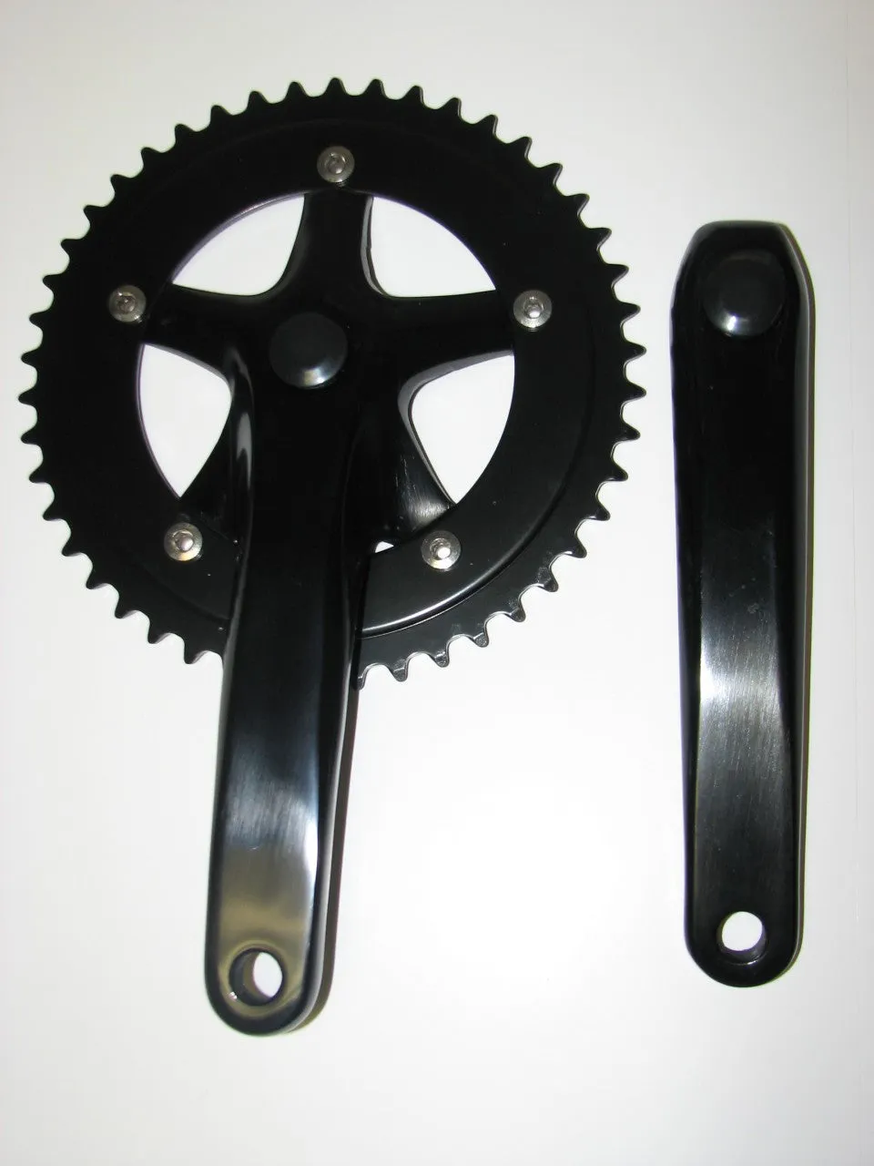 Black Single speed 3 Piece Crank 46t Heavy Duty 170mm - Live 4 Bikes