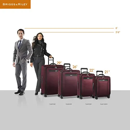 Briggs & Riley Transcend-Softside Carry-On Spinner Luggage, Merlot, 22-Inch
