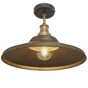 Brooklyn Giant Step Metal Flush Mount Light - Brass - 18 inch - Industville