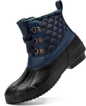 CERYTHRINA Womens Duck Boots Waterproof Warm Snow Boots Outdoor Winter Booties Ankle Rain Boot