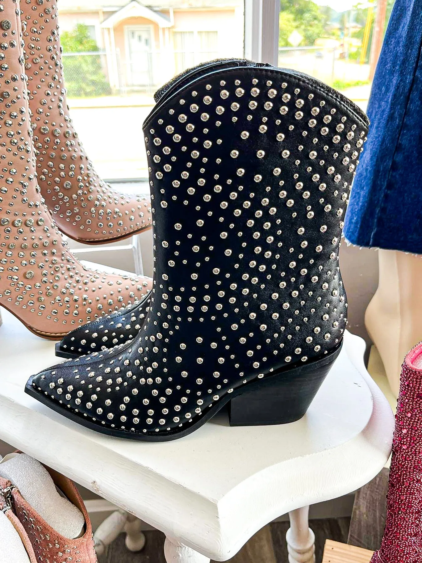 Corky's Footwear Lowlights Boot with Silver Studs - Black
