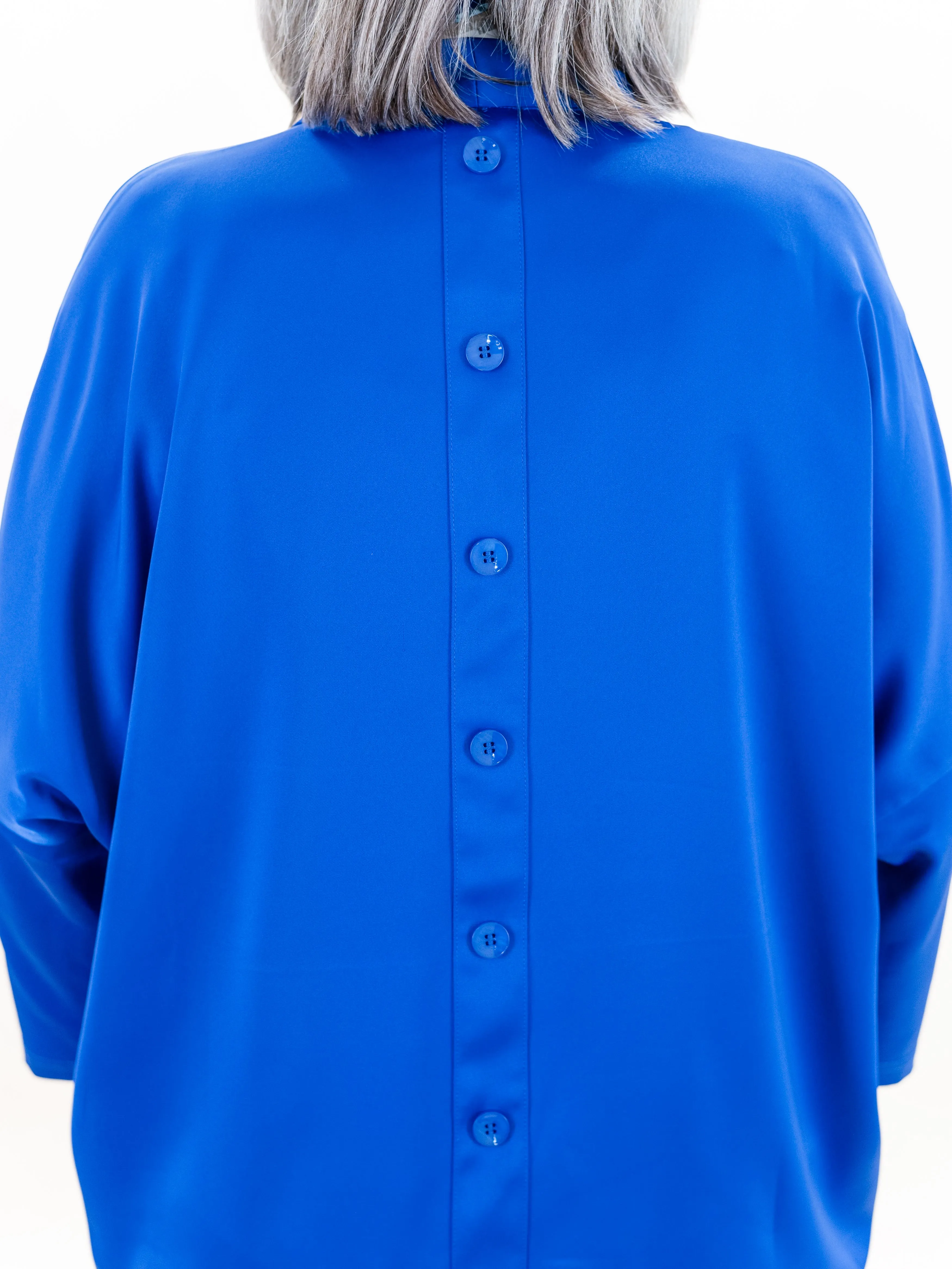 Cowl Neck Shiny Drop Shoulder Top Royal by Boho Chic
