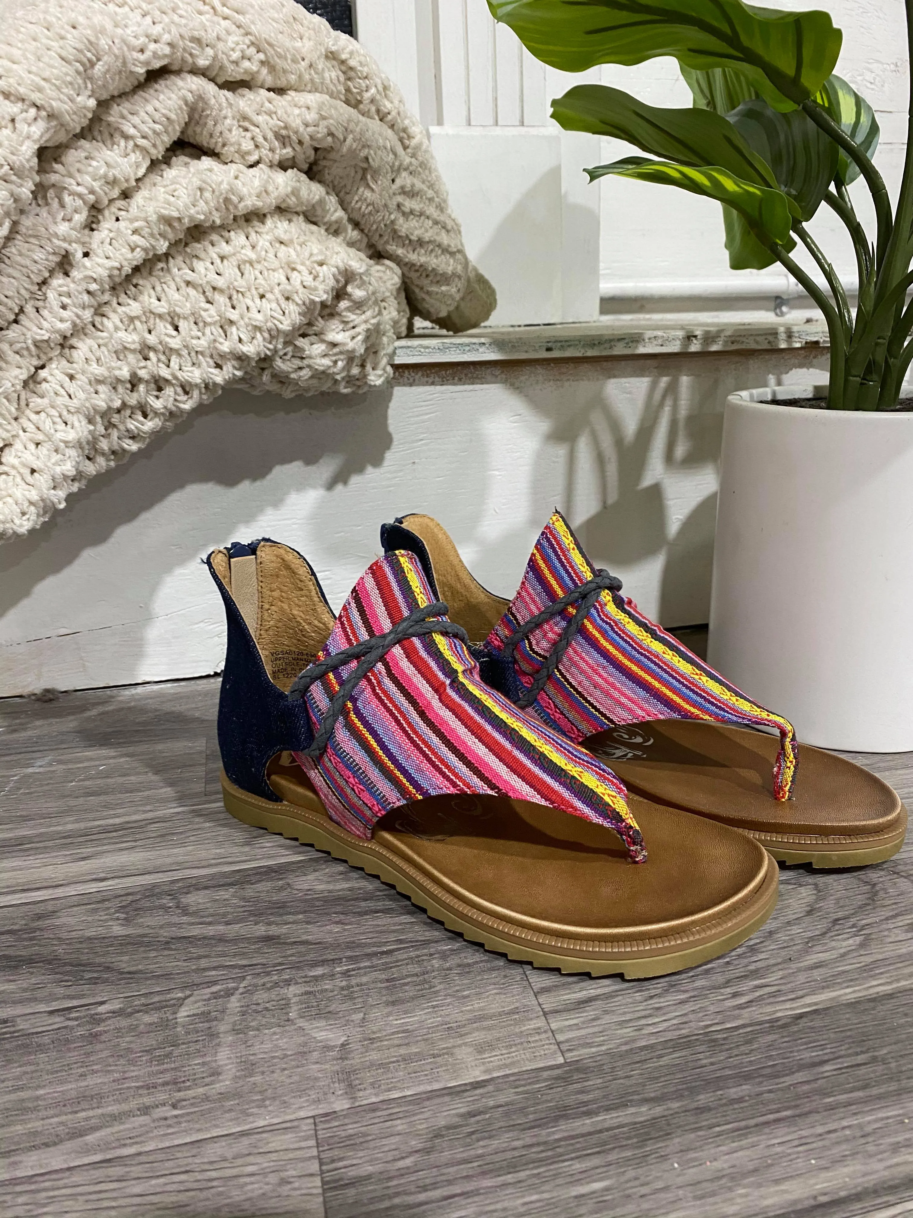 Dakota Pink/Blue Stripe Sparta Sandal -Final Sale
