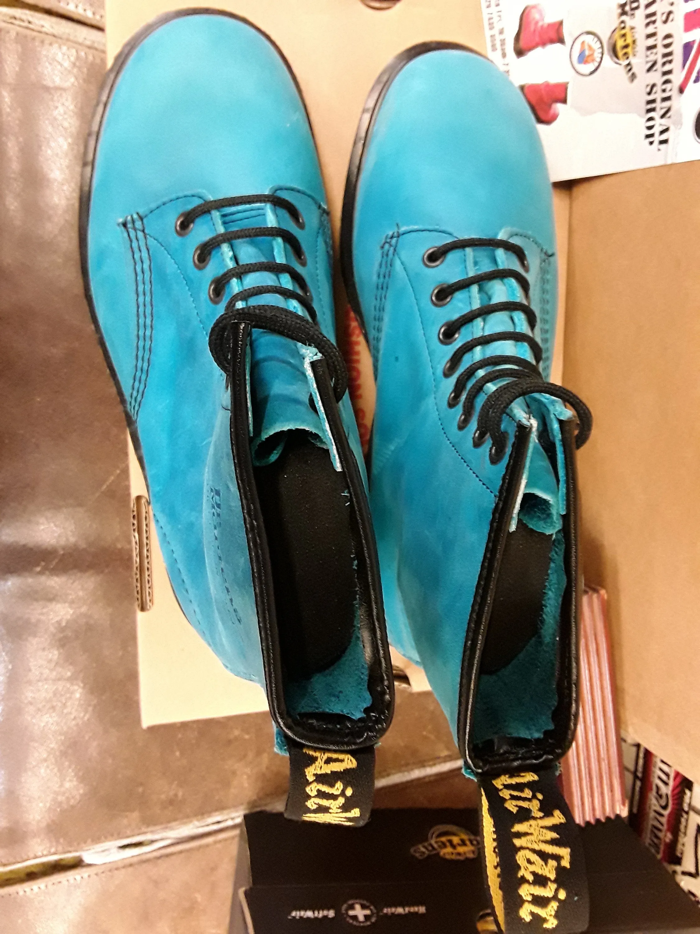 Dr Martens Turquoise Nubuck 1460z SIZE 6 and a 6.5.  Made in England