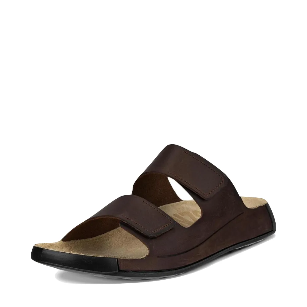 Ecco Men's Cozmo Slide Sandal in Potting Soil Brown