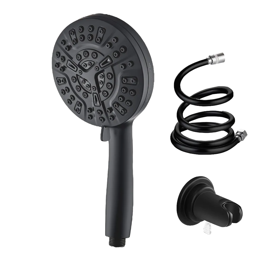 EcoLux 10 Mode High Pressure Shower Head (Filtered) Black Add-on