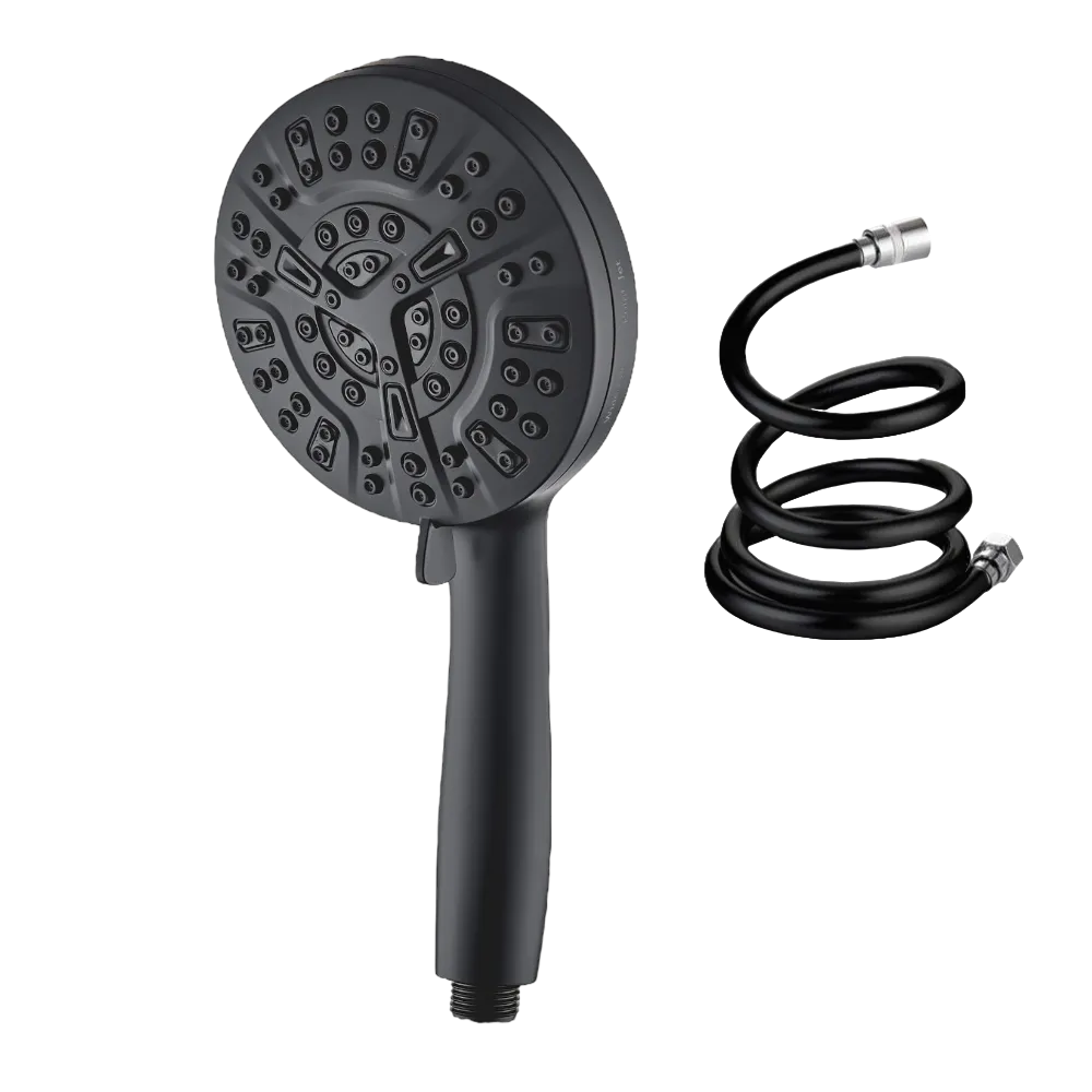 EcoLux 10 Mode High Pressure Shower Head (Filtered) Black Add-on