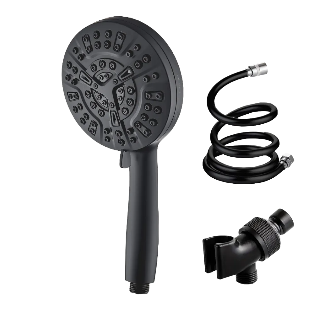 EcoLux 10 Mode High Pressure Shower Head (Filtered) Black Add-on