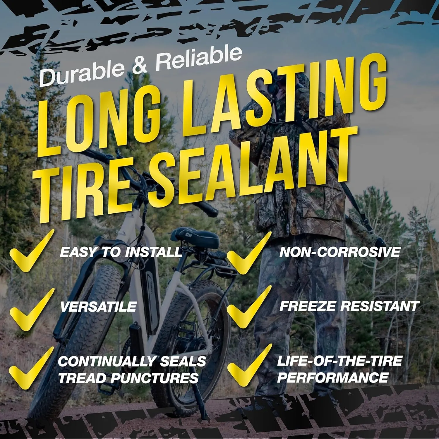 Flatout Tire Sealant Sportsman Formula - Prevent Flat Tires, Seal Leaks, Contains Kevlar, 32-Ounce Bag, 1-Pack
