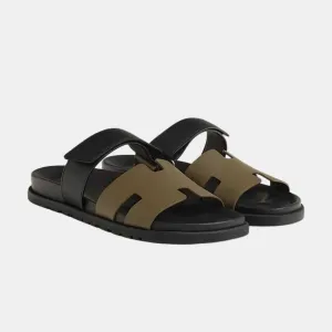 Hermes Chypre Sandals Tundra green Black