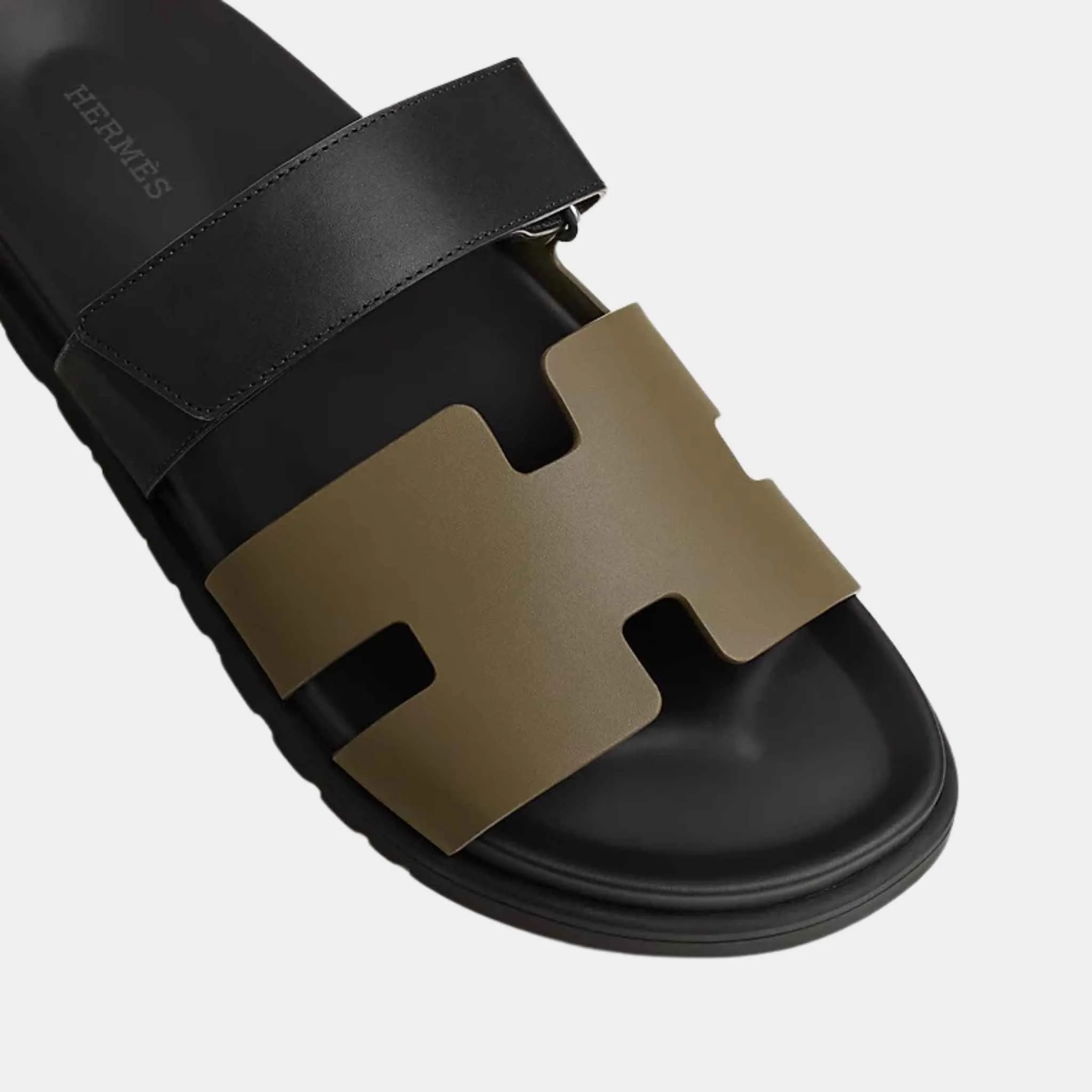 Hermes Chypre Sandals Tundra green Black