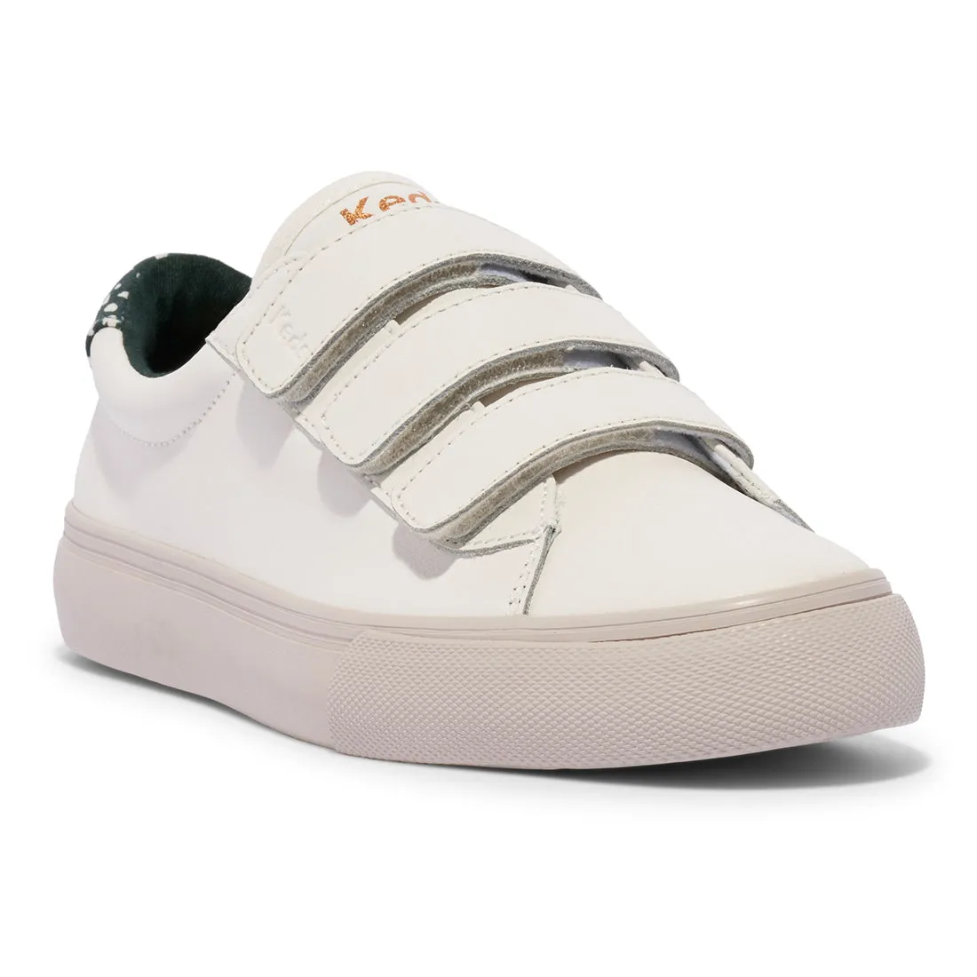 Keds Womens' Jump Kick V Leather Off White/Green (WH68004)