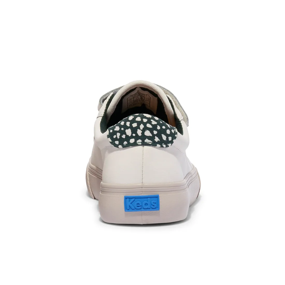 Keds Womens' Jump Kick V Leather Off White/Green (WH68004)