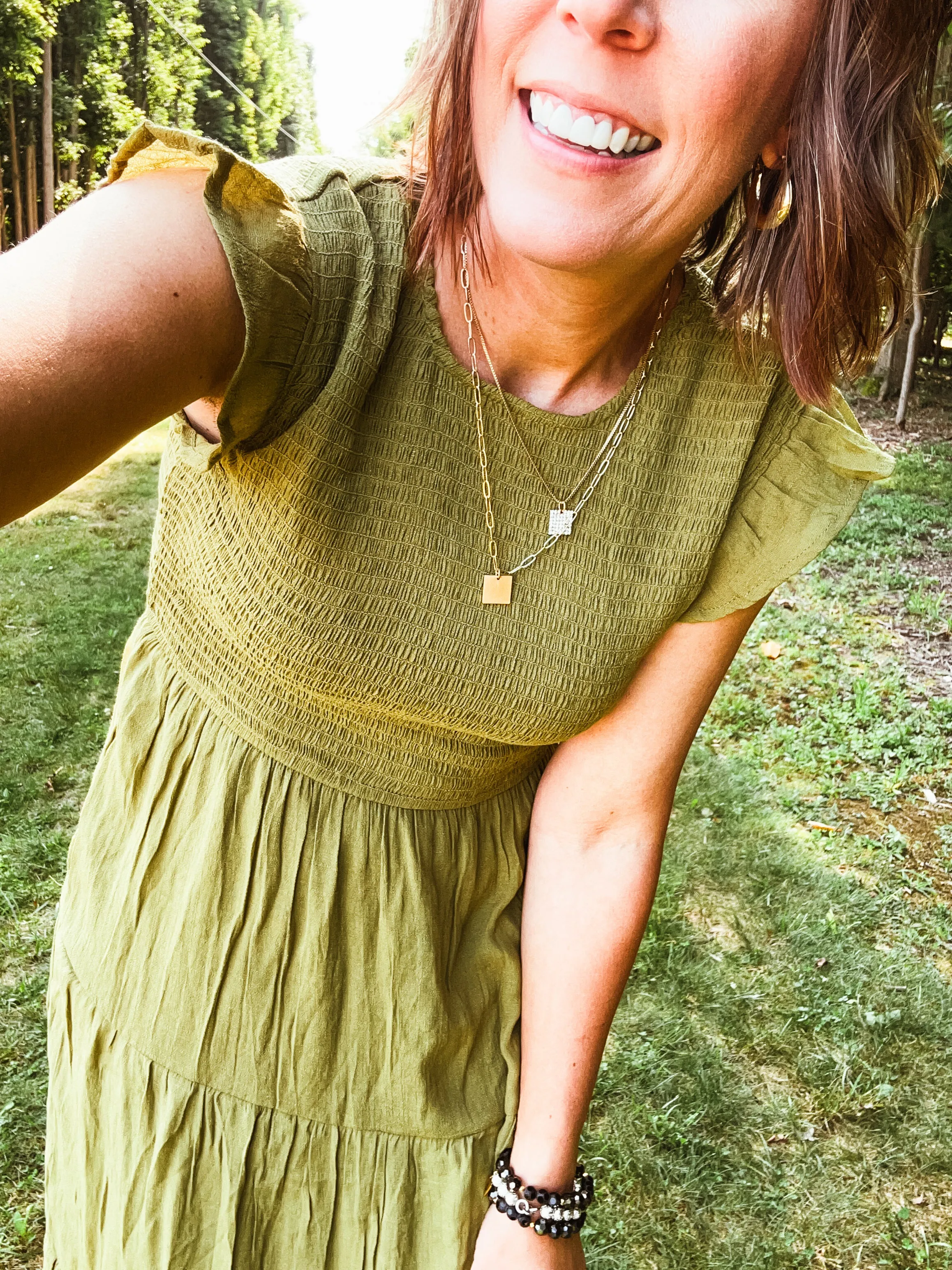 Kiwi Smocked Tiered Midi Dress