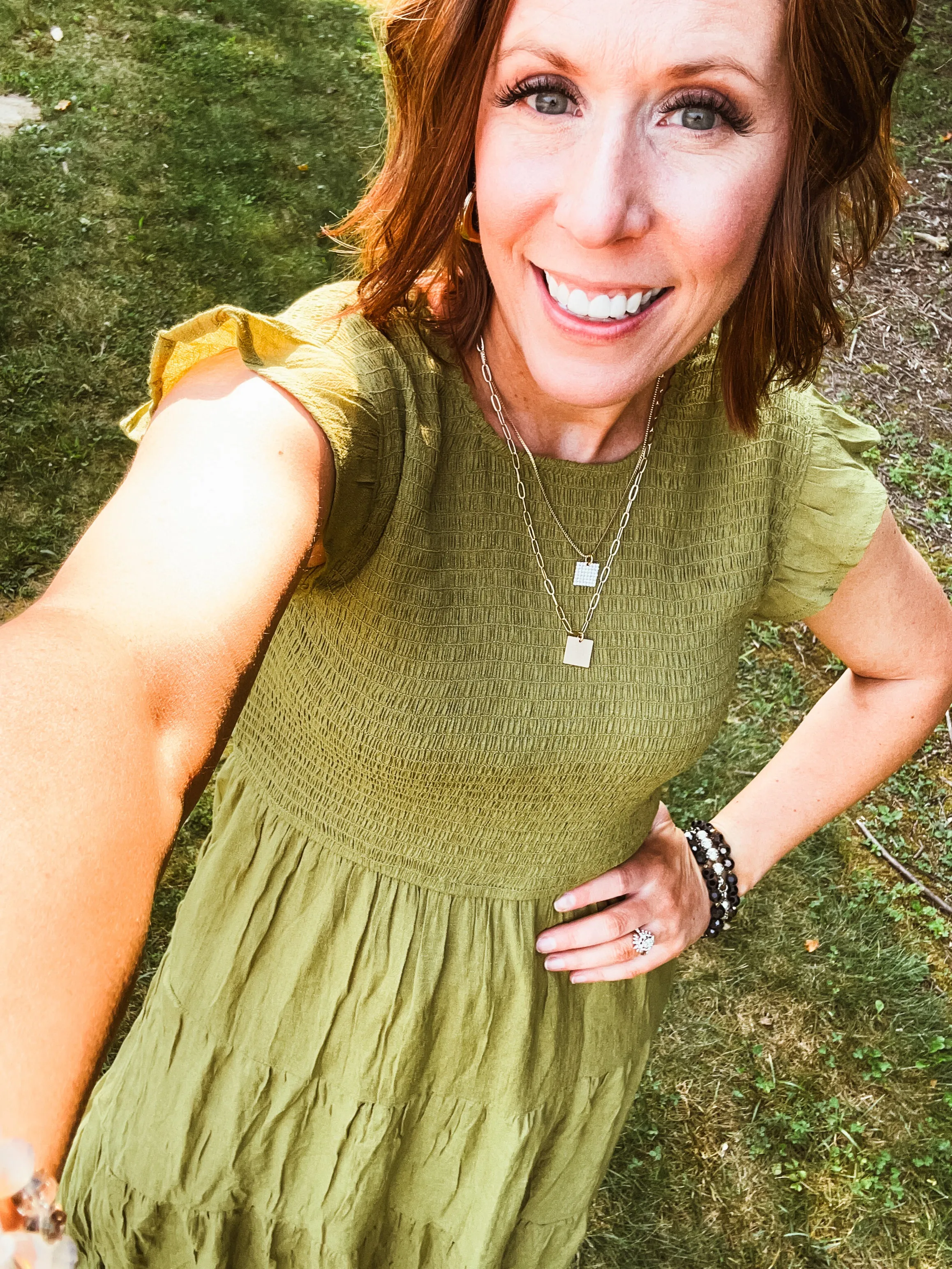 Kiwi Smocked Tiered Midi Dress