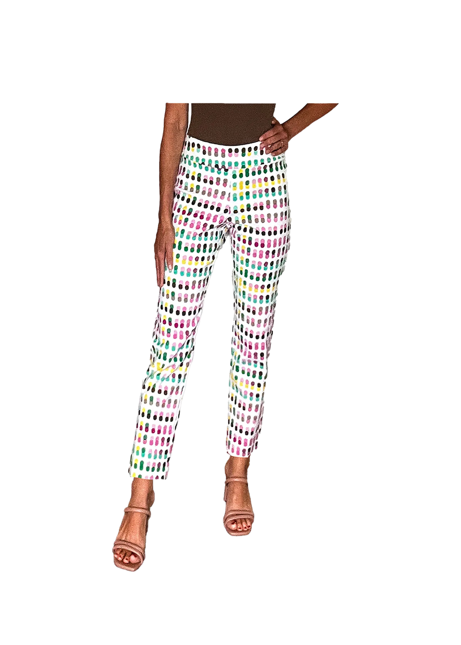 Krazy Larry Women's Pull on Ankle Pants - Dots