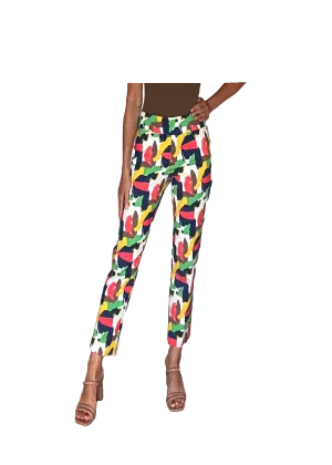 Krazy Larry Women's Pull on Ankle Pants - New Abstract