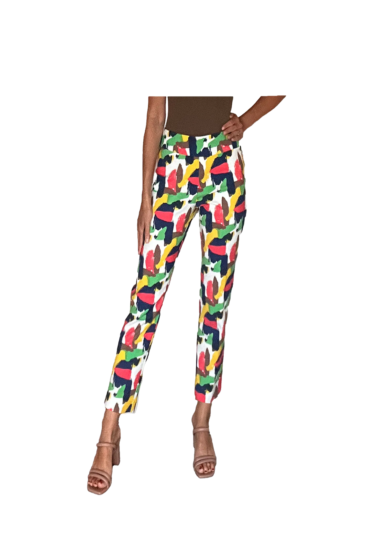 Krazy Larry Women's Pull on Ankle Pants - New Abstract