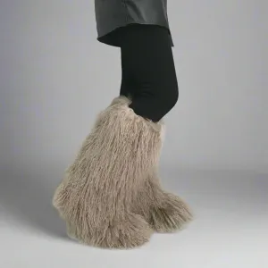 Lamb Mongolian Calf or Ankle  Fur Winter Flat Boots