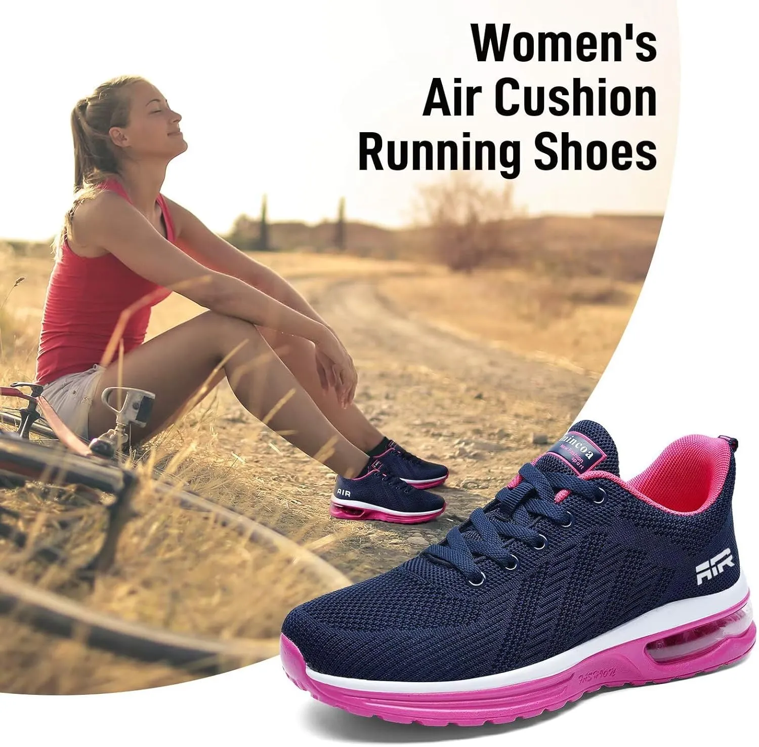 Lamincoa Womens Walking Shoes Lightweight Running Shoes Womens Tennis Shoes Non Slip Air Shoes Breathable Mesh Air Cushion Sneakers for Gym Workout Sports