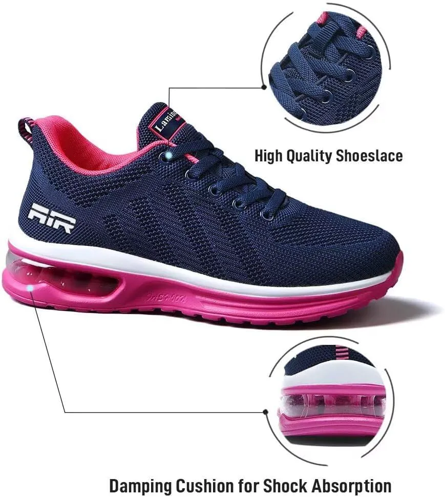 Lamincoa Womens Walking Shoes Lightweight Running Shoes Womens Tennis Shoes Non Slip Air Shoes Breathable Mesh Air Cushion Sneakers for Gym Workout Sports