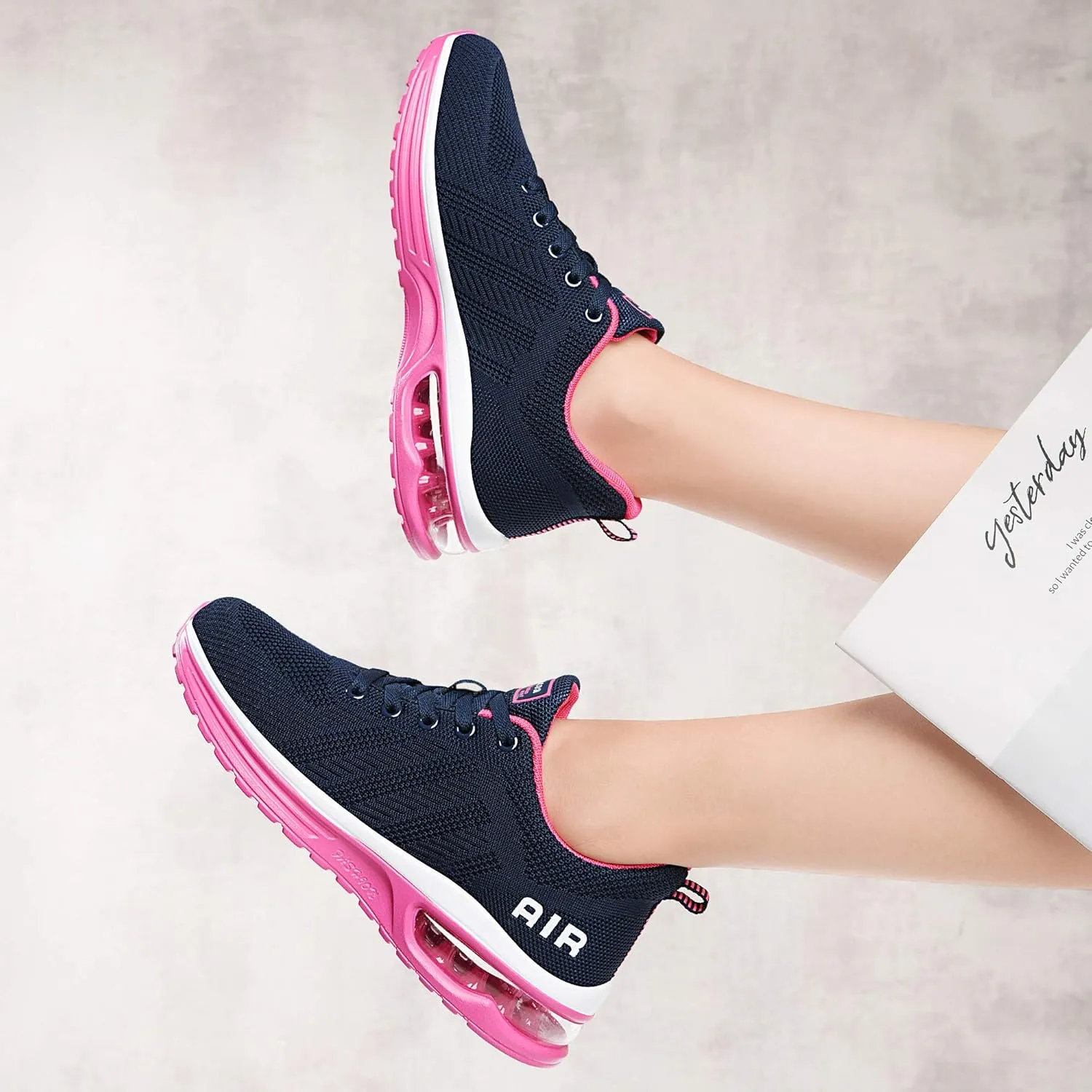 Lamincoa Womens Walking Shoes Lightweight Running Shoes Womens Tennis Shoes Non Slip Air Shoes Breathable Mesh Air Cushion Sneakers for Gym Workout Sports