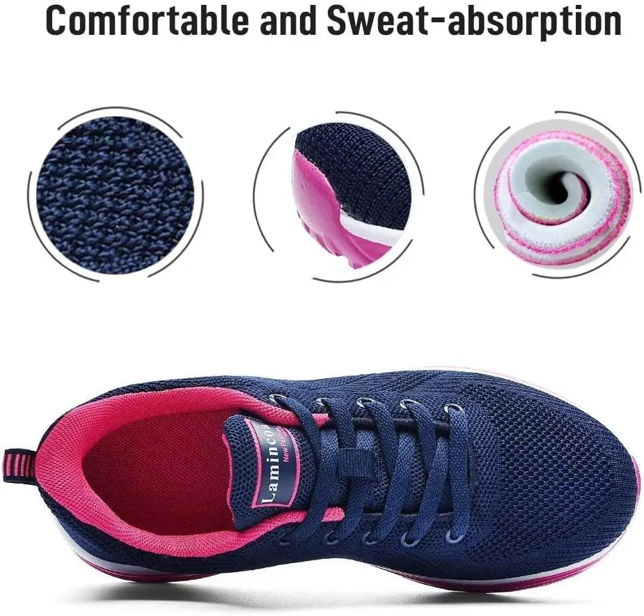 Lamincoa Womens Walking Shoes Lightweight Running Shoes Womens Tennis Shoes Non Slip Air Shoes Breathable Mesh Air Cushion Sneakers for Gym Workout Sports
