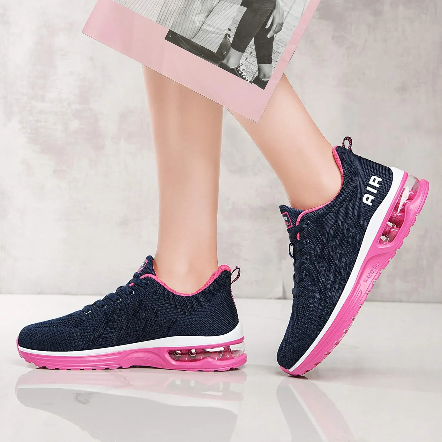 Lamincoa Womens Walking Shoes Lightweight Running Shoes Womens Tennis Shoes Non Slip Air Shoes Breathable Mesh Air Cushion Sneakers for Gym Workout Sports