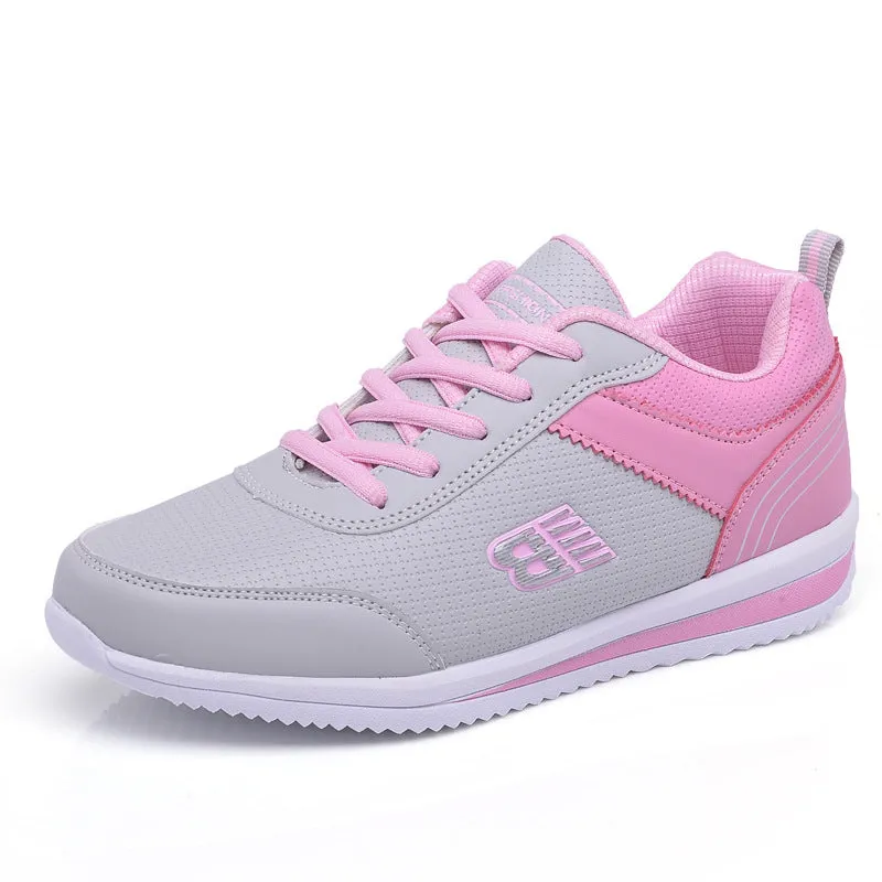 Leather student sneakers women