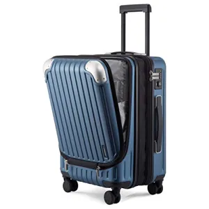 LEVEL8 Grace EXT Carry On Luggage Airline Approved, 20” Expandable Hardside Carry On Suitcase With Wheels, ABS PC Harshell Spinner Small Luggage with TSA Lock - Blue, 20-Inch Carry-On